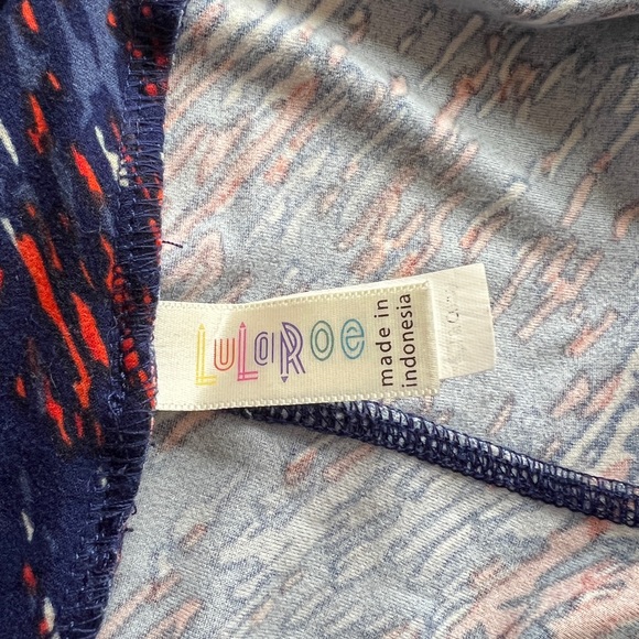 Lula Roe Blue & Red TC Leggings - Picture 4 of 5